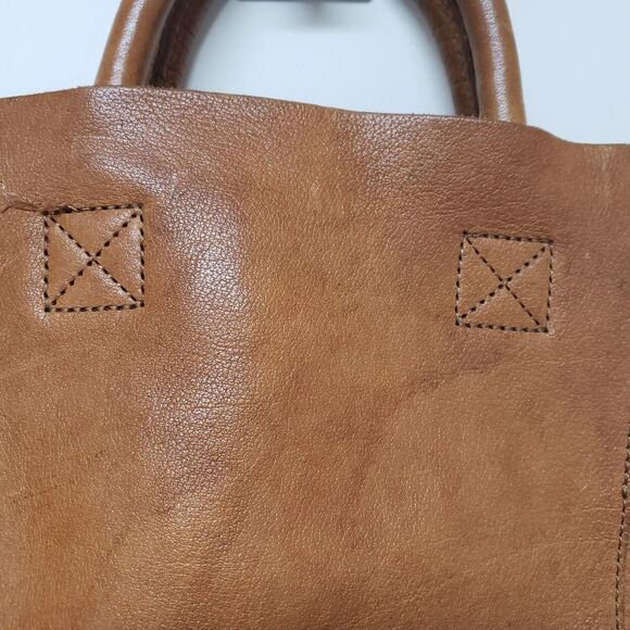 Artisan Made Genuine Leather Hobo Handbag Medium Brown Crossbody Purse PO Fair - Picture 10 of 12